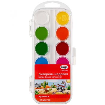 Акварель 12цв. "Мультики" б/кисти
