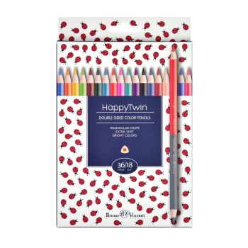 Карандаши 36цв. 18шт. "Twincolor Happy"