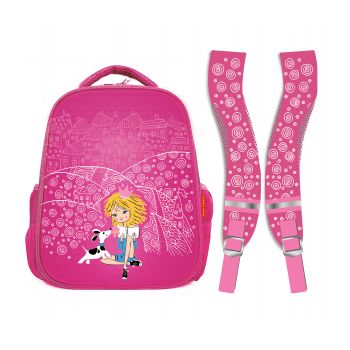 Рюкзак "Принцесса со щеночком" с эргономичной спинкой, розовый