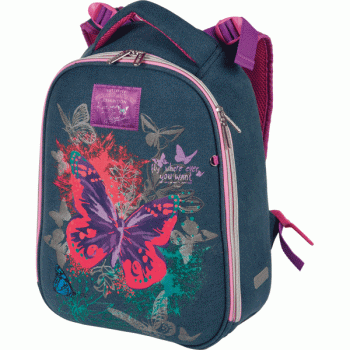 Рюкзак школьный "DeVente. Choice. Jeans Butterfly" 38х28х16см, эргономич. спинка