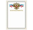 Благодарность А4 "Brauberg", мелов. картон, тиснение фольгой, бежевая рамка