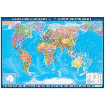Карта "Мир" политическая, 1:25млн.,1,43х1,02м