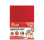 Цветной фетр 15л. 15цв. А4 "Brauberg.Остров сокровищ" толщина 2мм, яркие цвета
