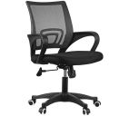 Кресло оператора "OfficeSpace" SP-M96 ткань, спинка сетка черная сиденье TW чёрное мех. качания