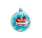 Шар "Снегири" 7,5см, стекло