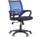 Кресло оператора "OfficeSpace" SP-M96 ткань, спинка сетка синяя, сиденье TW черное, мех. качания