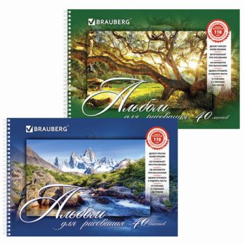 Альбом д/рисования 40л. "Brauberg. Удивительная природа" на спирали