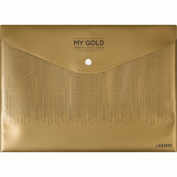 Конверт на кнопке А4 "My Gold" непрозрачный золотистый, 160мкм