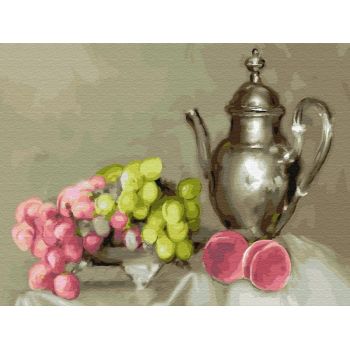 Картина по номерам "Бузин. Натюрморт с виноградом" 40х50см (28 цветов)