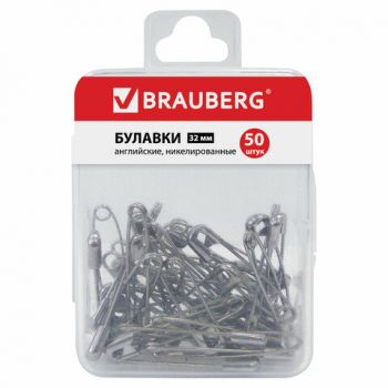 Булавки английские "Brauberg" 32мм 50шт.