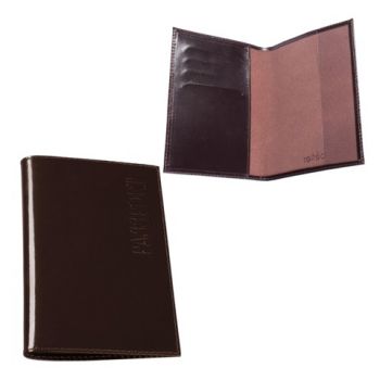 Обложка д/паспорта "Befler" кожа, тиснение, коричневая