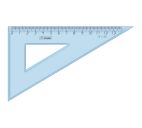 Треугольник 30град. 130мм прозрачный голубой