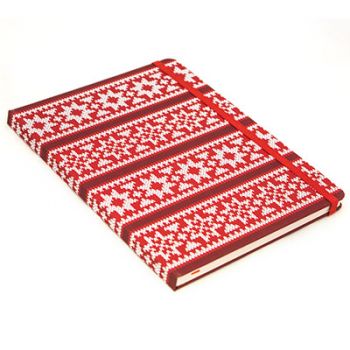 Записная книжка А5 72л. "Hand made" красная, рисунок на срезе, клетка