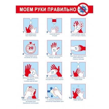 Плакат "Моем руки правильно" А4