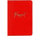 Обложка д/паспорта "Naples" кожа, красная, тиснение фольгой