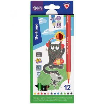 Карандаши 12цв. "SuperSoft. Жил-был кот" супермягкие трёхгранные