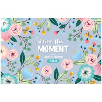 Альбом д/рисования 40л. "Цветы. Live the moment"