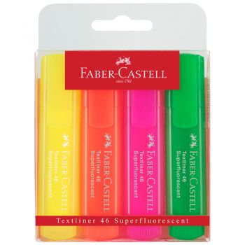 Набор текстовыделителей "Faber-Castell" 4 цв. 1-5мм флюоресцент