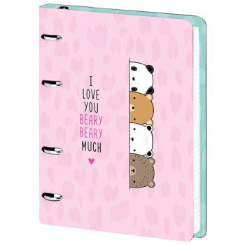 Тетрадь 120л. А5 "Meshu. Beary Beary" матов. ламинация, на кольцах