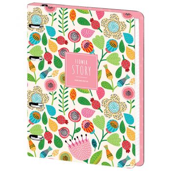 Тетрадь 120л. А5 "Meshu. Flower Story" матов. ламинация, на кольцах