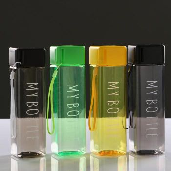 Бутылочка д/воды 450мл "My bottle" прямоугольная микс