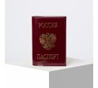 Обложка д/паспорта бордовая, кожа