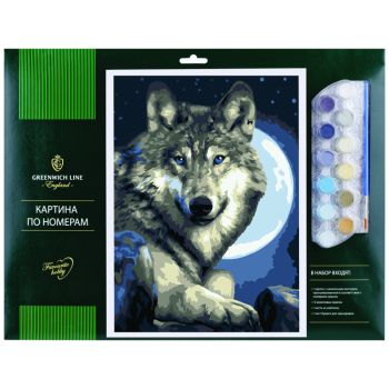 Картина по номерам "Волк" А3, акриловые краски