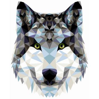 Картина по номерам "Волк" 40х50см, акрил, полигональный стиль