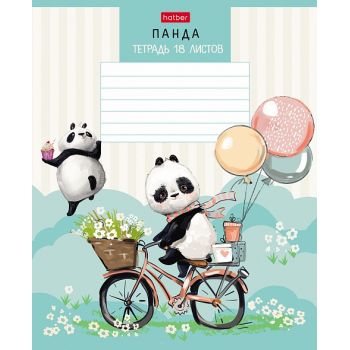 Тетрадь 18л. клетка "Панда и енотик"