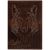 Обложка д/паспорта "Волк" кожа, коричневая, тиснение