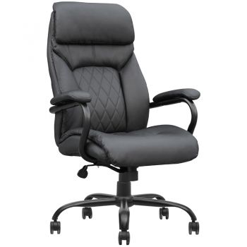 Кресло руководителя Helmi HL-ES09 "Armor", повышенной прочности, экокожа черная, до 250кг