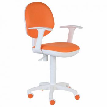 Кресло CH-W356 оранжевое, белый пластик