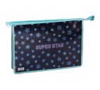 Папка д/тетрадей А4 ArtSpace "Super Star", ламинированный картон, фольга, на молнии, 1 отделение