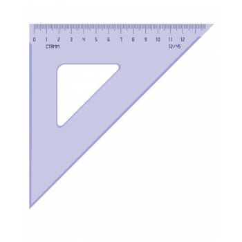 Треугольник 45град. 12см СТАММ, прозрачный тонированный
