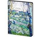 Тетрадь 80л. А5 "Van Gogh. Orchard in Bloom" на кольцах, кожзам, тониров. блок