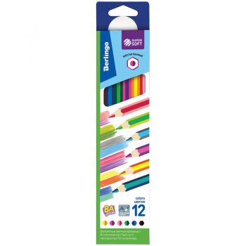 Карандаши 12цв. 6шт. с двухцветным грифелем Berlingo "SuperSoft. 2 in 1"