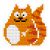 Магнит из алмазной мозаики "Котик" 6,5х7 см