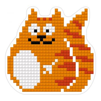 Магнит из алмазной мозаики "Котик" 6,5х7 см