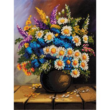 Алмазная мозаика "Букет полевых цветов" 30х40см