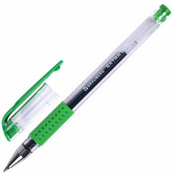 Ручка гелевая зелёная "Brauberg Extra GT" 0,5/0,35мм