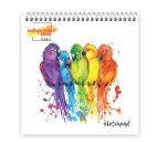 Скетчбук 19х19см 20л. 200г/м2 "Изостудия. Попугаи" на спирали